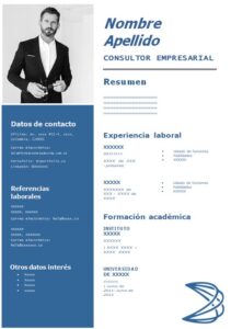 Diseño de Currículum Para completar Consultor empresarial