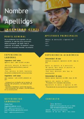 Plantilla moderna hoja de vida para ingenieros civiles [year]